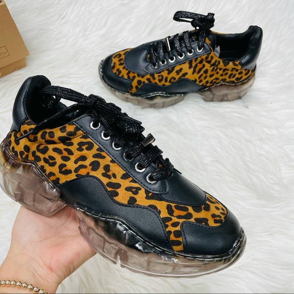 Black leopard chunky sneaker - Picture 6 of 6